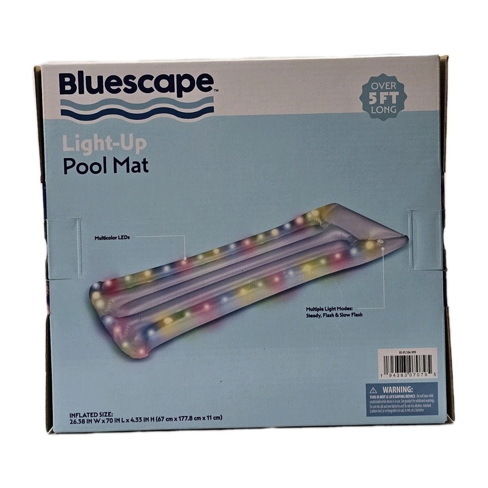 New Bluescape Inflatable Pool Mat‎ Float Color Changing LED Batteries Included - Picture 4 of 5